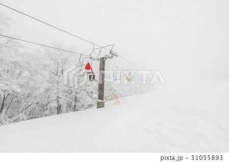 Ski lift over snow mountain in ski resort . 31055893