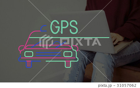 Person Connect Using Laptop and Car Graphic Person Connect Using Laptop and Car Graphic 31057062