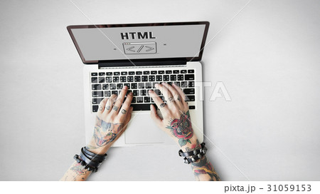 Programmer Coding HTML Script Concept 31059153