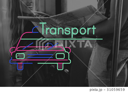 People Travel Journay and Car Graphic Icon People Travel Journay and Car Graphic Icon 31059659