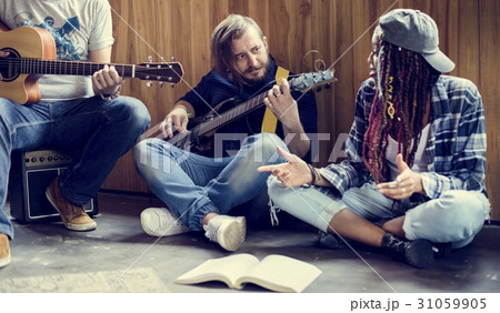 Music Band Rehearsal Friendship Together 31059905