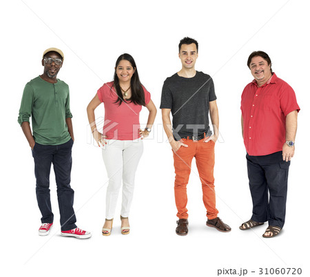 Group of Diversity Black Hair Adult People Together Set Studio Isolated 31060720