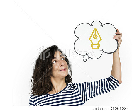 Ink pen icon symbol with people studio shoot 31061085