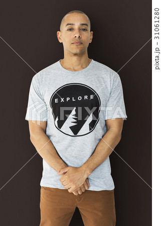 A Man with an Explore T-shirt A Man with an Explore T-shirt 31061280