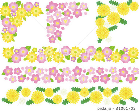 飾り罫 春のイラスト素材