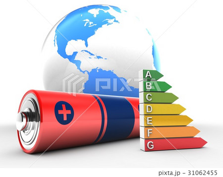 battery  with world globe and efficient ranks 31062455