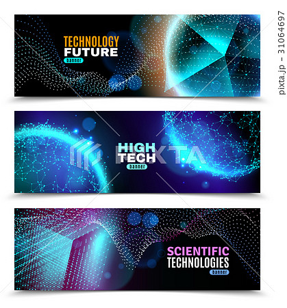 Luminescent Geometric Shapes Banners Set Luminescent Geometric Shapes Banners Set 31064697