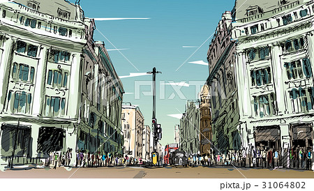 sketch cityscape of London, Englandのイラスト素材 [31064802] - PIXTA