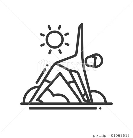 Yoga - modern vector single line icon 31065615