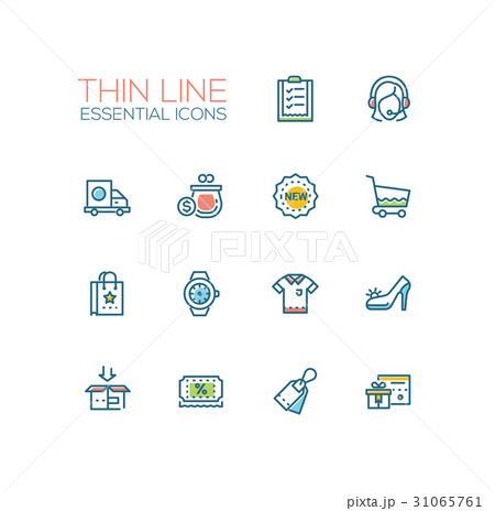 Shopping - line icons set 31065761
