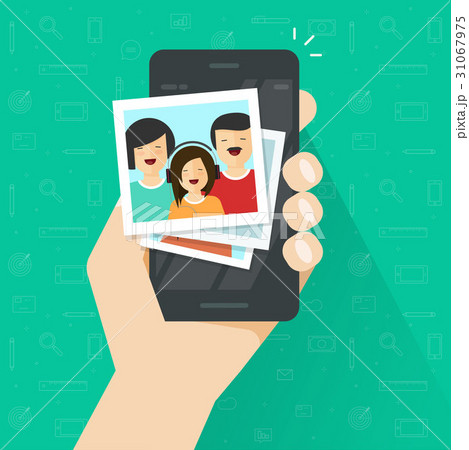 Photo gallery on mobile phone flat cartoon, photo Photo gallery on mobile phone flat cartoon, photo 31067975