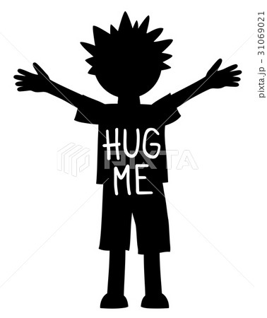 Hug me written on the boy with open arms and hands Hug me written on the boy with open arms and hands 31069021