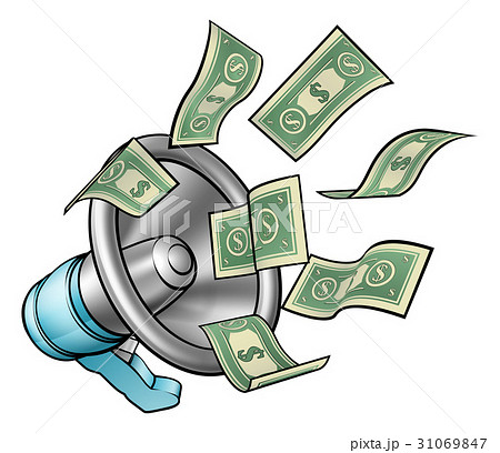 Cartoon Money Megaphone Concept 31069847