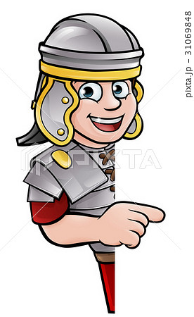 Cartoon Ancient Roman Soldier Pointing Cartoon Ancient Roman Soldier Pointing 31069848