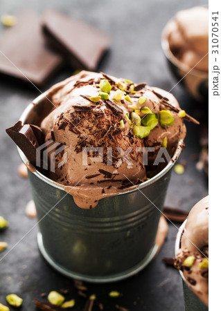 Tasty appetizing creamy chocolate ice cream 31070541