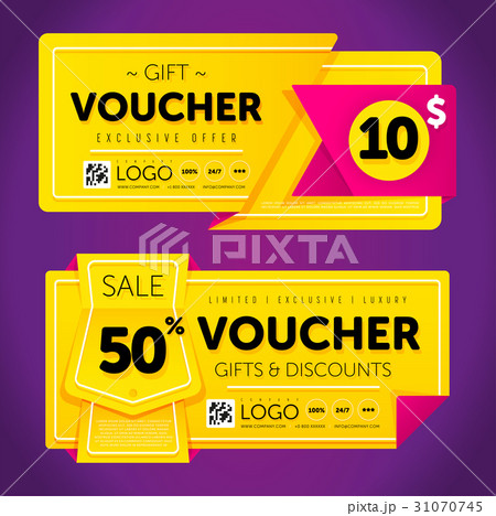 Gift voucher template with modern pattern. 31070745