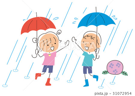 雨と傘と子供 雨と傘と子供 31072954