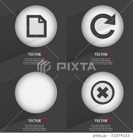 Set of one-color web buttons flat design. Simple c Set of one-color web buttons flat design. Simple c 31074183