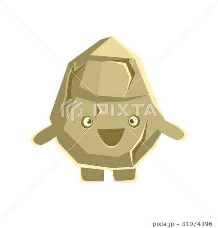 Cute smiling rock element. Cartoon emotions 31074396