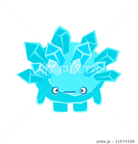Cute crystal stone with sad face. Cartoon emotions Cute crystal stone with sad face. Cartoon emotions 31074398