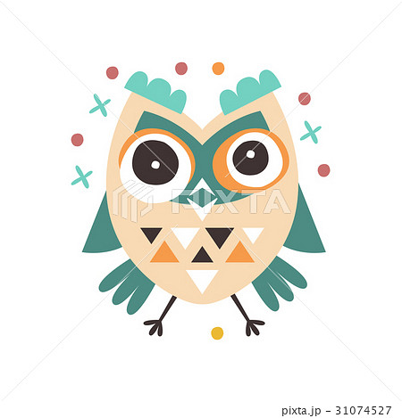Cute cartoon dizziness owl bird colorful character 31074527