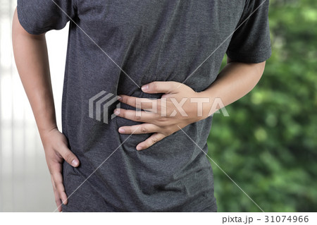 Businessman stomachache attack of bacteria 31074966