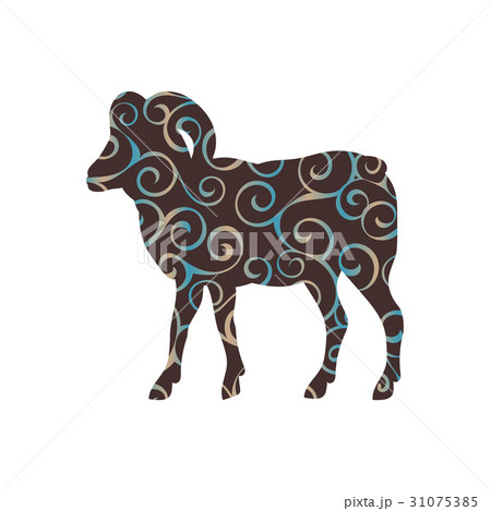 Ram farm mammal color silhouette animal 31075385