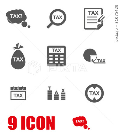 Vector grey tax icon set 31075429