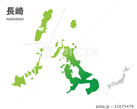 長崎県の地図2 イラスト素材のイラスト素材 31075479 Pixta