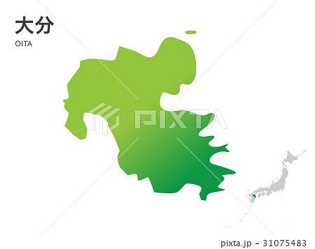 大分県の地図2 イラスト素材のイラスト素材