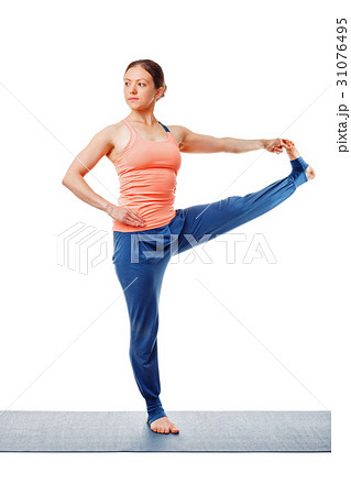 Woman doing Ashtanga Vinyasa yoga asana Utthita 31076495