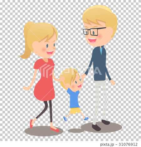 親子で散歩　手をつないでブランコ 31076912