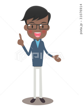 身振り手振りで説明する男性のイラスト素材