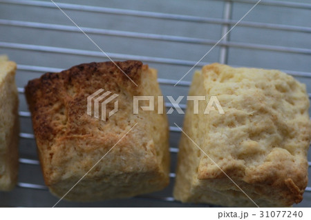 ケーキクーラーの上の手作りした焼きたてスコーン 31077240