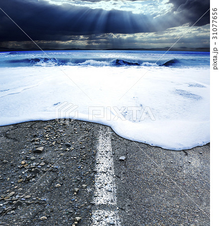 Road and sea.Sea storm concept 31077656