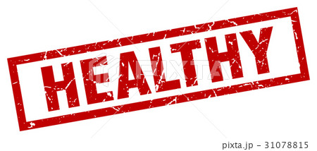 square grunge red healthy stamp square grunge red healthy stamp 31078815