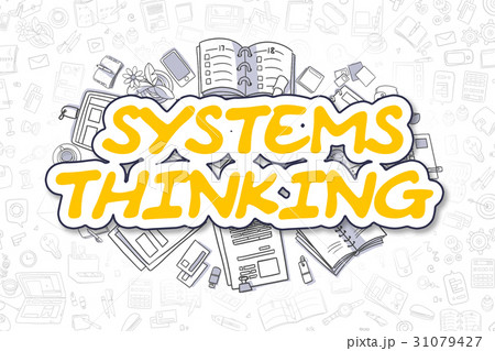 Systems Thinking - Cartoon Yellow Word. Business 31079427