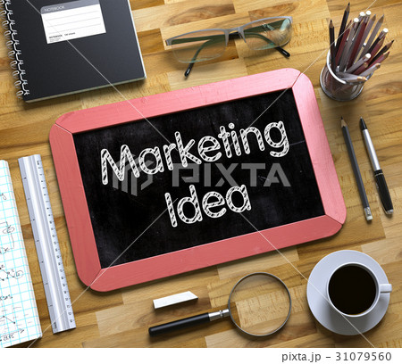 Marketing Idea Concept on Small Chalkboard. 3D. Marketing Idea Concept on Small Chalkboard. 3D. 31079560