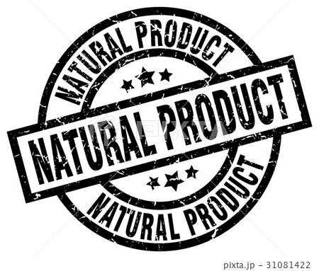 natural product round grunge black stamp 31081422