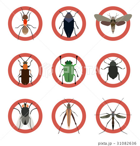 Pest insects control icons. Collection danger ants 31082636
