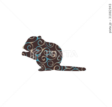 Chipmunk rodent mammal color silhouette animal Chipmunk rodent mammal color silhouette animal 31082943