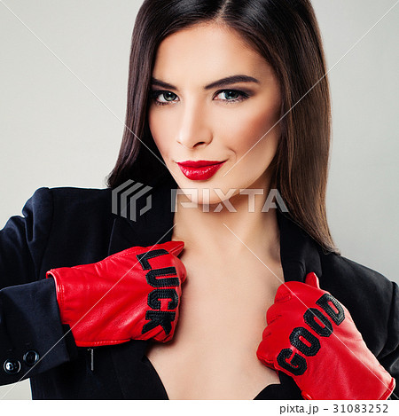 Brunette Woman Fashion Model wearing Black Suit Brunette Woman Fashion Model wearing Black Suit 31083252