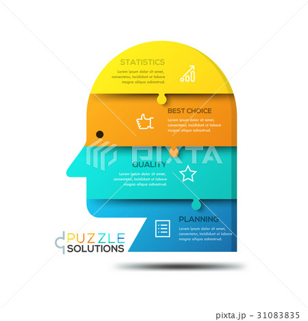 Modern infographic design template, jigsaw puzzle 31083835
