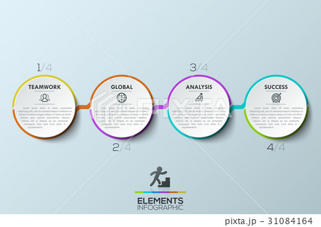 Modern infographic design template, 4 connected Modern infographic design template, 4 connected 31084164