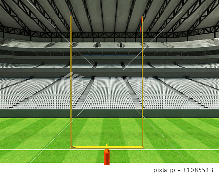 Modern American football stadium with white seats 31085513