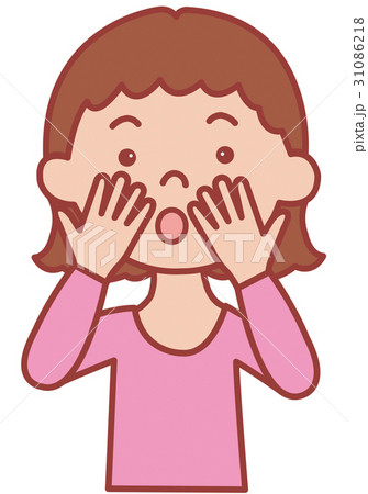 女性　上半身　イラスト　人　手 31086218