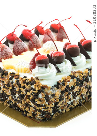 Ice cream cake with cherry on top Ice cream cake with cherry on top 31088233