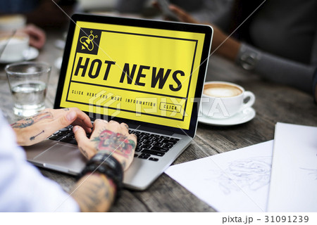 Hot News Newslatter Social Concept Hot News Newslatter Social Concept 31091239