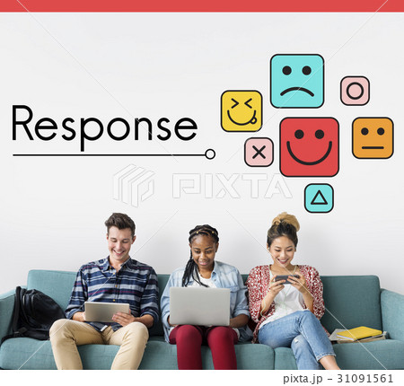 Customer evaluation feedback smiley emoticons 31091561