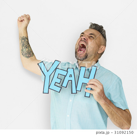 Caucasian Man Shouting Positive Yeah 31092150